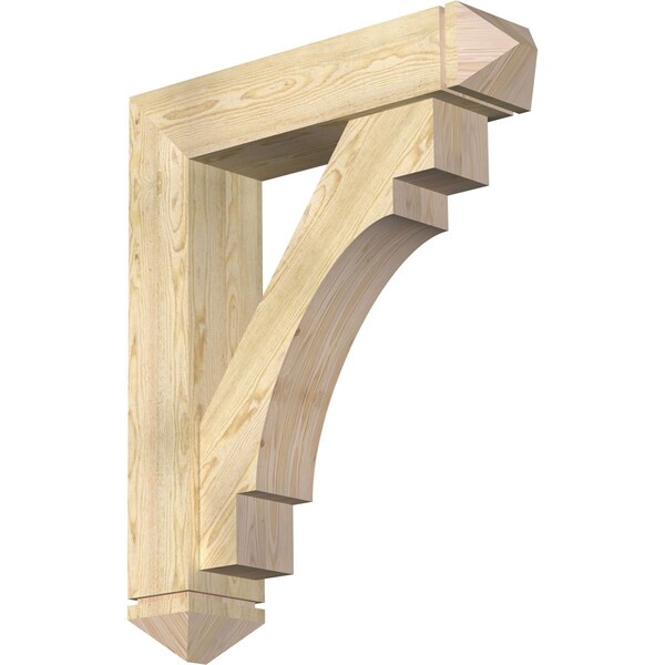 Ekena Millwork Merced Arts and Crafts Rough Sawn Bracket w/ Offset Brace, Douglas Fir, 8"W x 34"D x 42"H BKT0806X34X42MRC03RDF - main